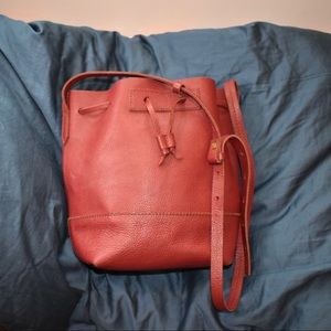 J. Crew Mahogany Leather Bucket Bag